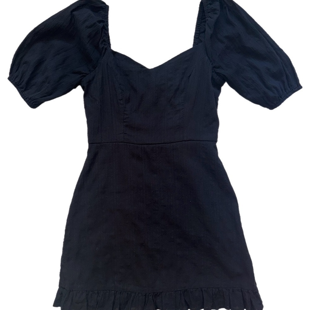 Melrose and Market Black Mini Dress with Puff Sleeves